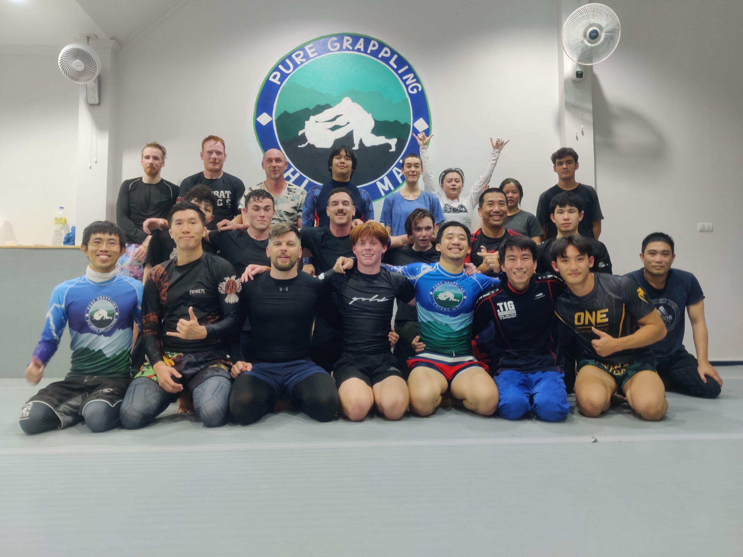 Pure Grappling Chiang Mai training community group photograph